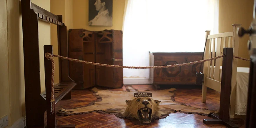 Leijonan talja Karen Blixenin museon lattialla Nairobissa