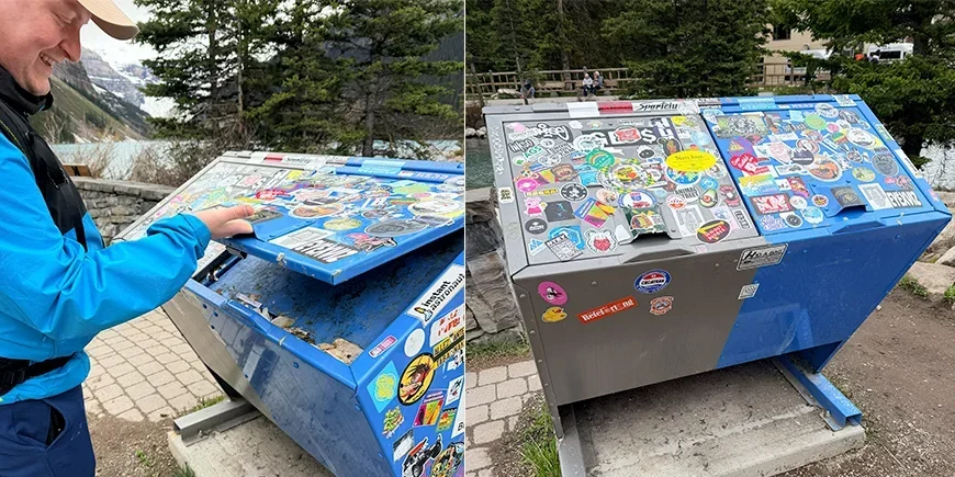 karhujen kestäviä roska-astioita Kanadan Kalliovuorilla